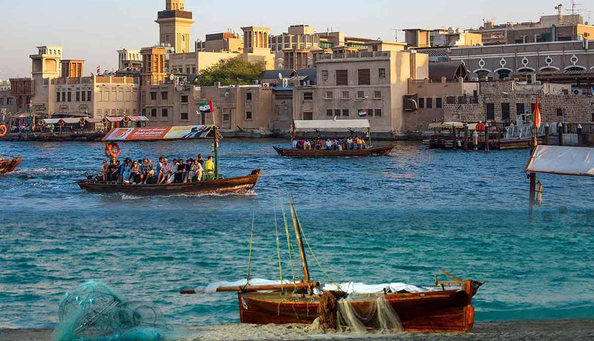 Al Fahidi historical district with traditional wind tower architecture